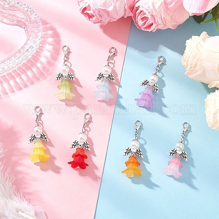 Цветочный ангел акриловые подвесные украшения HJEW-JM03782-1