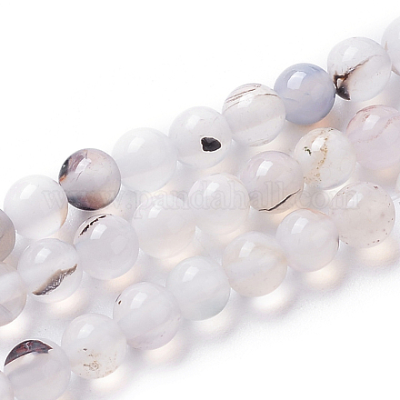 Chapelets de perles d'agate naturelle G-I261-B03-4mm-1