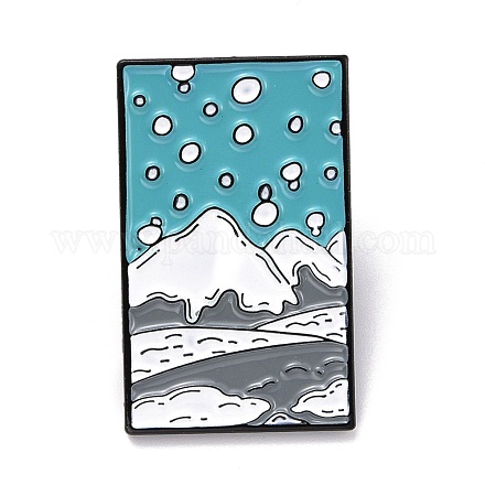 Spilla smaltata di montagna di neve JEWB-O005-F04-1