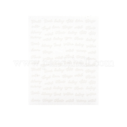 ネイルデカールステッカー  ワードバタフライムーン粘着性3Dネイルアート用品  女性の女の子のためのDIYネイルアートデザイン  ホワイト  言葉  101x78.5mm MRMJ-R088-46-1005-1