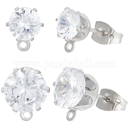 12 пара 6-х стильных латунных серег-гвоздиков с ромбовидной фурнитурой KK-BBC0012-77-1