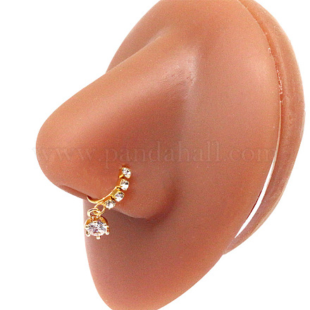 Кольцо для носа из хирургической нержавеющей стали 316l с кубическим цирконием и подвесками WG2DADE-40-1