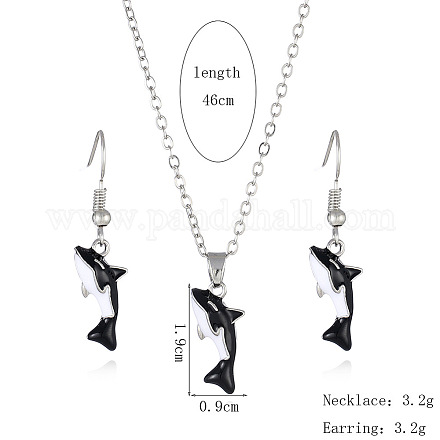 Комплекты из ожерелий и серег с подвесками из эмали FS-WGBC05C-02-1