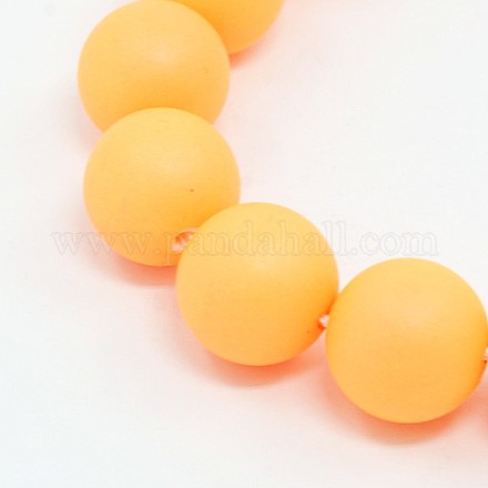 Round Shell Pearl Frosted Beads Strands BSHE-I002-8mm-01-1
