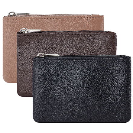 3 шт. 3-цветные чехлы из искусственной кожи с принтом личи на молнии ABAG-CP0001-07-1