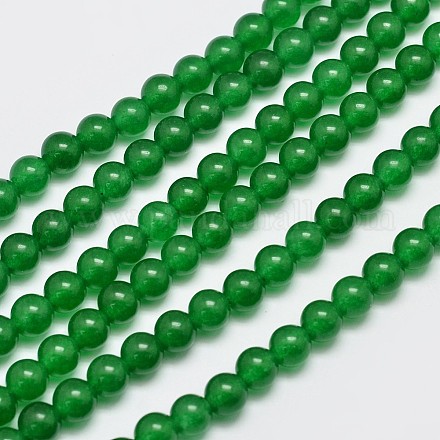 Chapelets de perles en jade de malaisie naturelle et teinte X-G-A146-6mm-A06-1