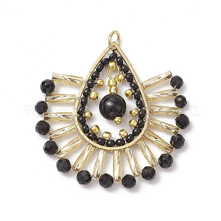 Подвески-слезинки из стеклянных бусин в стиле бохо PALLOY-MZ00557-1