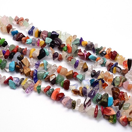 Mixed Stone Beads Strands G-O049-C-13-1