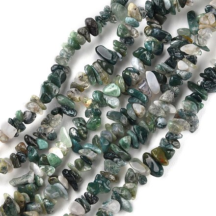 Chapelets de perles en agate mousse naturelle G-G0003-B24-1