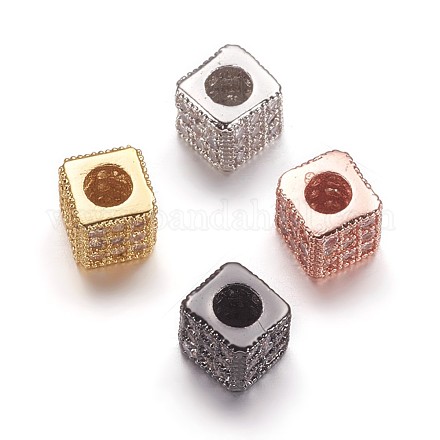Perles de cubes zircone en laiton  ZIRC-K070-14-1