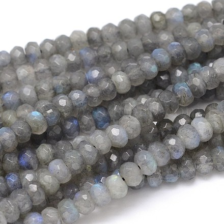 Brins de perles rondelles naturelles en labradorite G-O095-04-A-1
