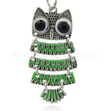 Lovely Owl Pendant Necklace Findings ENAM-M001-26-1
