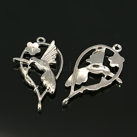 Alloy Bird and Branch Pendants PALLOY-A001-N-FF-1