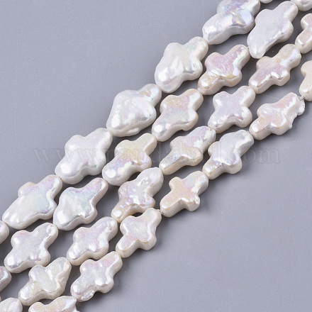 Fili di perle di keshi di perle barocche naturali PEAR-S016-005-1