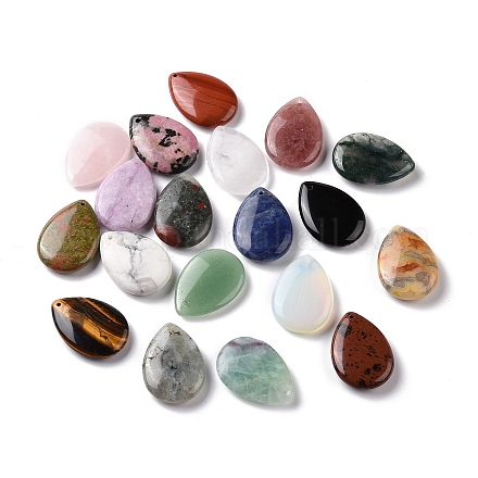 Natural & Synthetic Mixed Gemstone Pendants G-M395-01-1