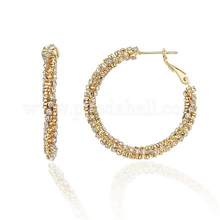 Серьги-кольца из латуни с прозрачным фианитом FS-WGD9CCC-11-1