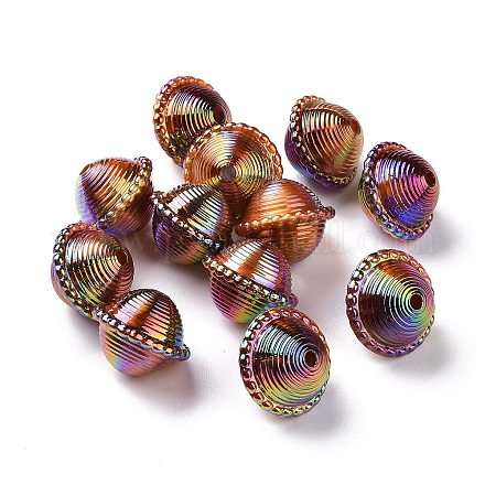 UV Plating Rainbow Iridescent Acrylic Beads PACR-H003-09-1