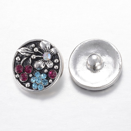 Alloy Rhinestone Snap Buttons SNAP-R029-25AS-01-1
