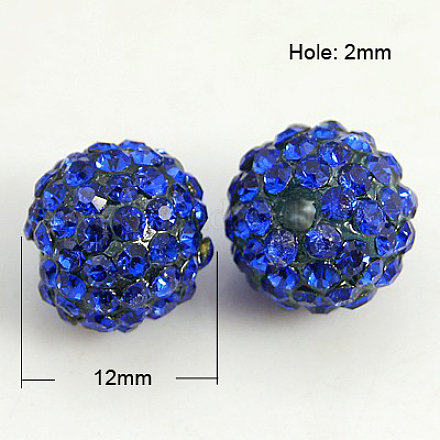 Abalorios de resina de Diamante de imitación RB-A025-12mm-A04-1