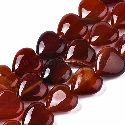 Chapelets de perles rouges en agate naturelle G-S364-097-1