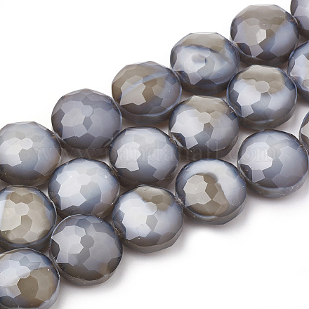 Chapelets de perles en verre opaque de couleur unie X-GLAA-N032-05K-1