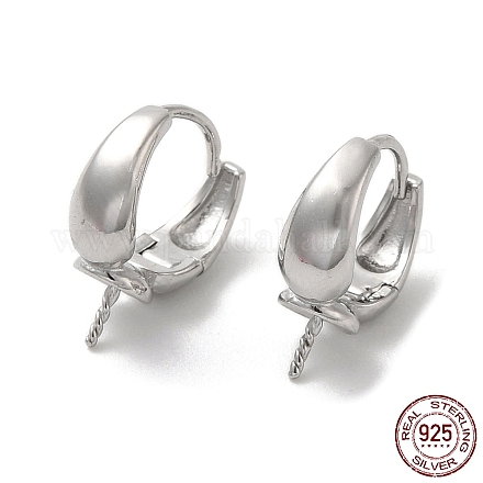 Accessoires pour boucles d'oreilles créoles en argent sterling rhodié 925 STER-P056-02P-1