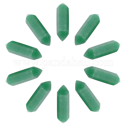 SUNNYCLUE 1 Box 10Pcs Green Aventurine Crystal Point Hexagonal Quartz Healing Chakra Faceted Gemstone Pointed Bullet Stones Wands Carved for Jewelry Making DIY Necklace Riki Balancing Meditation G-SC0001-62-1
