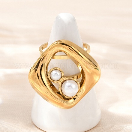 Нержавеющая сталь 304 с пластиковыми перламутровыми регулируемыми манжетами RJEW-Z093-02G-1