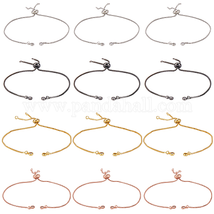 12 шт. 4 цвета стойка покрытие регулируемый латунный слайдер изготовление браслета KK-SP0001-81-1