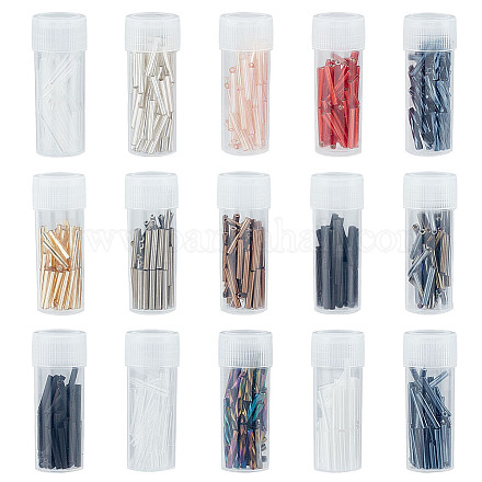 495шт 15 цвета стеклянные бусины стекляруса SEED-ME0001-16-1