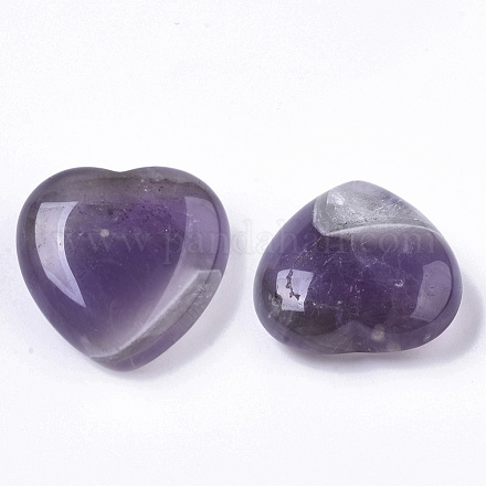 Natural Amethyst Heart Love Stone G-R461-06F-1