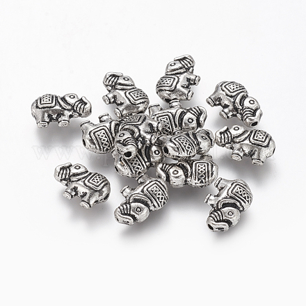 Perles alliage d'éléphants de style tibétain X-TIBEB-7551-AS-FF-1