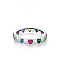 925 Sterling Silver Micro Pave Colorful Cubic Zirconia Finger Rings, Platinum, Heart, US Size 7(17.3mm)