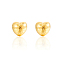 304 Stainless Steel Stud Earrings for Women, Heart, Real 18K Gold Plated, 19x20mm