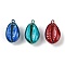 Spray Painted Natural Cowrie Shell Pendants, Shell Shape Charms, Mixed Color, 22.5~24x12~14.5x9~11mm, Hole: 1.8mm