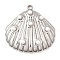 304 Stainless Steel Pendants, with ABS Imitation Pearl, Shell Shape Charm, Anti-Tarnish, Stainless Steel Color, 29.5x29.5x5mm, Hole: 2.5mm