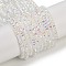 Electroplate Glass Beads Strands, Pearl Luster Plated, Faceted, Rondelle, White, 2.4~3.2x4mm, Hole: 1mm, about 147~152pcs/strand, 39~45cm