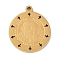 Ion Plating(IP) 304 Stainless Steel Pendants, Flat Round with Padre Pio & Cross Charm, Golden, 21x18x2mm, Hole: 1.5mm