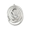 304 Stainless Steel Pendant Cabochon Settings, Oval Charm, Stainless Steel Color, Tray: 8x6.5mm, 40.5x28x4mm, Hole: 1.8mm