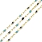 Rack Plating Brass Dapped Chains, with Enamel, with Spool, Soldered Lead Free & Cadmium Free, Real 18K Gold Plated, Mixed Color, 4x2x0.2mm
