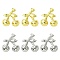 6Pcs 2 Colors Brass Pendants, Cherry Charms, Rack Plating, Long-Lasting Plated, Mixed Color, 21x19x8mm, Hole: 1.5mm, 3pcs/color