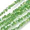 Electroplate Transparent Glass Beads Strands, Triangle, Faceted, AB Color, Green, 3x2x2mm, Hole: 0.7mm, about 135pcs/strand, 9.21''(23.4cm)