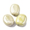Handmade Polymer Clay Beads, Oval, Champagne Gold, 28.5x23.5x14mm, Hole: 2.2mm