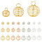 120Pcs 12 Style Iron Wire Pendants, Spiral Bead Cage Pendants, Round, Mixed Color, 10pcs/style