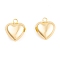 Ion Plating(IP) Brass Pendants, Cadmium Free & Nickel Free & Lead Free, Heart Charms, Real 18K Gold Plated, 23x20x9.5mm, Hole: 3mm