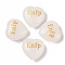 Natural Quartz Crystal Heart Engraving MBTI Figurines Statues for Home Office Desk Decorations, Word Enfp, 30x30x12.5~13mm