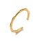 Ion Plating(IP) 304 Stainless Steel Bamboo Open Cuff Ring for Women, Golden, US Size 10 1/4(19.9mm)