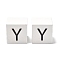Wood European Beads, Large Hole Beads, Cube with Letter, Letter Y, 30.5x30.5x29.5~30.5mm, Hole: 5mm