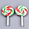 Handmade Polymer Clay Beads, for Christmas, No Hole, Lollipop, Colorful, 43~49.5x27~28.5x6.5mm