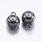 Brass Tube Bails, Loop Bails, with Rubber, Barrel, Gunmetal, 7x5x3.5mm, Hole: 0.7mm, Inner Diameter: 1.5mm